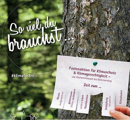 Plakat der Aktion Klimafasten