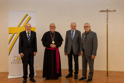 Manfred Gann, Bischof Dr. Gebhard Fürst, Theodor Häußler und Bernhard Kees (v.l.n.r.)